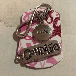 Breast cancer awareness dog tag necklace